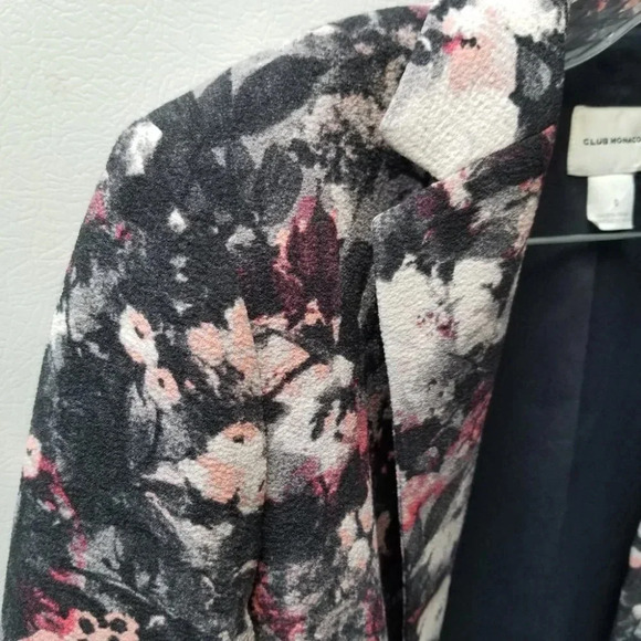 Club Monaco  Floral Navy Baker Blazer Wool 0 - Picture 6 of 10
